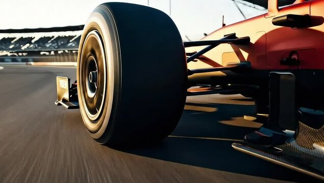 Formula one racing car front view at the pit lane for speed and performance motorsport racing event