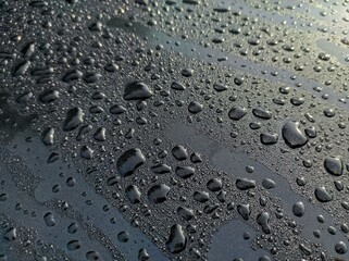 Water Droplets on Dark Surface – High Detail Texture Background