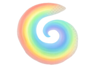 Obraz premium Rainbow forming a colorful spiral on a transparent background, perfect for fantasy or joyful projects