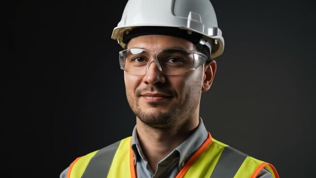 Close-up Portrait of a Confident Construction Worker