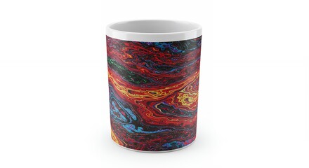 Colorful abstract marbled design mug