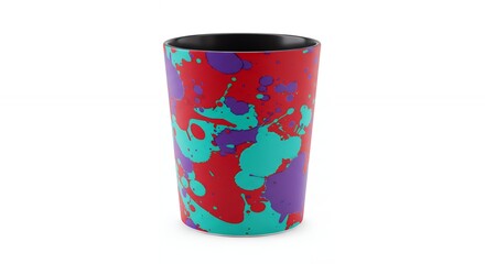 Colorful marbled design cup