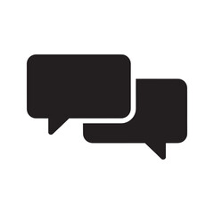Chat bubble solid glyph icon for communication message conversation and social media dialogue online discussion forum or talk symbol vector graphic