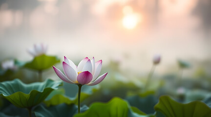Obraz premium The Elegance of pink Water Lily flower.