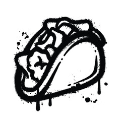 Graffiti Spray taco on isolated white background