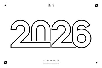 A vibrant and modern design showcasing the year 2026 in a dynamic color combinations