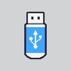 Pixel art illustration Flashdrive usb. Pixelated USB Flashdisk.  Usb flashdisk drive Icon pixelated for the pixel art game and icon for website and video game. old school retro.
