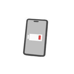 充電切れのスマホのイラスト