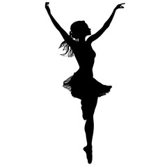 Elegant ballerina silhouette in arabesque pose