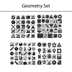 Geology Set of Rocks, Minerals, Fossils, Earth Layers, Geological Tools and Equipment for Science Education, Earth Science, and Natural History Illustration Collection