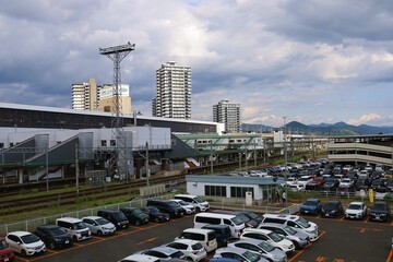 June 28, 2025, Morioka, Iwate Prefecture, Japan.The west exit of Morioka Station and the...