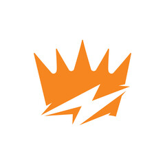 thunder crown logo vector icon illustration