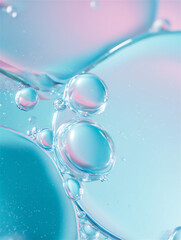 水滴のようなジェルの水色とピンクの背景