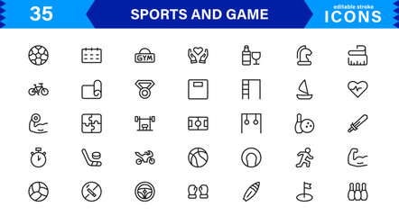 Professional Sports Icon Collection - High-Quality Icons for Teams, Events, and Fitness Projects