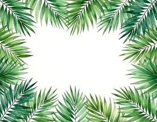Tropical palm leaves frame (1)