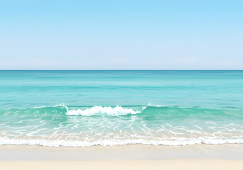 Serene Ocean Wave Rolling Onto Sandy Beach tranquil