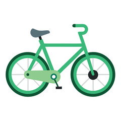 Fototapeta premium Green bicycle icon side view transportation graphic element