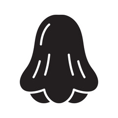 Solid glyph vector icon of a rose apple or java apple fruit representing a sweet and crunchy tropical food for a healthy bell shaped snack