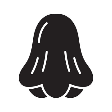 Solid glyph vector icon of a rose apple or java apple fruit representing a sweet and crunchy tropical food for a healthy bell shaped snack
