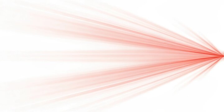 Abstract red light streaks radiating from a central point against a white background