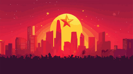 Fototapeta premium Vietnam Flag Flat Vector Illustration - Center