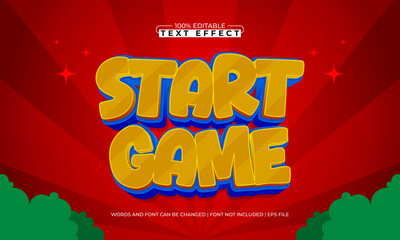 start game editable text effect with a gaming and play text style