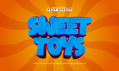 sweet toys editable text effect with a gaming and play text style