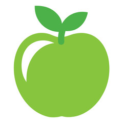 Vibrant green apple icon with a clean white background perfect for healthy food branding