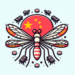 mosquito drone cartoon vector illustration