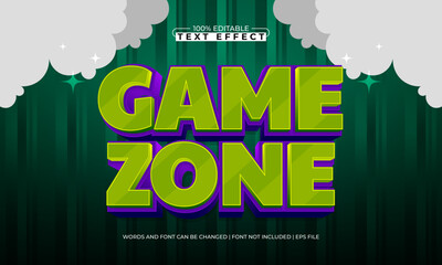 game zone editable text effect with a gaming and play text style