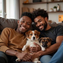 couple with dog