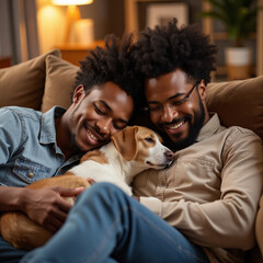 couple with dog