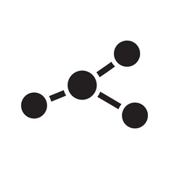 Business network solid glyph icon representing hub connection distribution and communication system for technology and data sharing organization vector