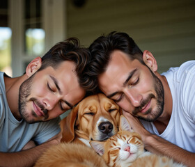 couple with dog