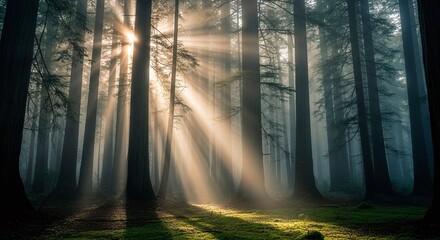 Fototapeta premium sun rays in the forest