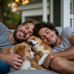 couple with dog