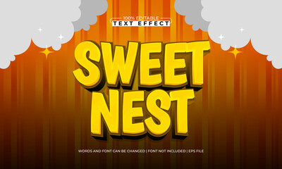 sweet nest editable text effect with a gaming and play text style