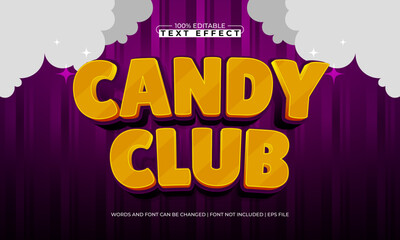 candy club editable text effect with a gaming and play text style