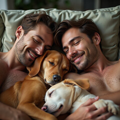 couple with dog