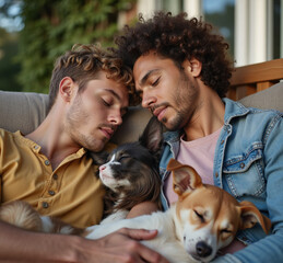 couple with dog