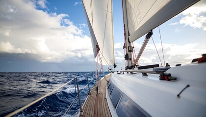 Obraz premium Sailing yacht on open water