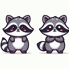 cartoon raccoon vector illustration