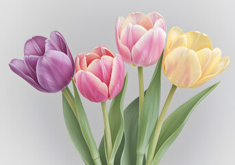Delicate Pastel Tulips in a Spring Arrangement bouquet
