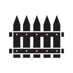 Picket fence solid glyph icon representing boundary protection home security and private property garden barrier for house exterior design vector