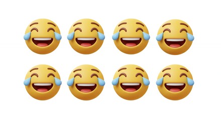 Laughing emoji faces grid pattern