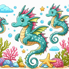 Fototapeta premium leafy sea dragon vector illustration