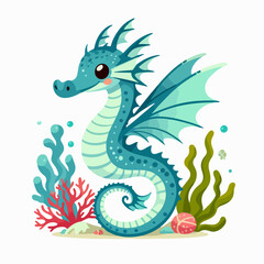 Obraz premium leafy sea dragon vector illustration