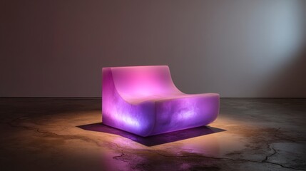 Glowing purple pink modern chair