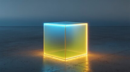 Glowing translucent cube