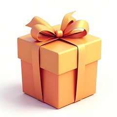 Naklejka premium Golden Gift Box: A Festive, 3D Rendered Present